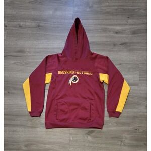 Washington Redskins NFL Team Apparel Youth Burgundy Embroidered Hoodie Sz Large